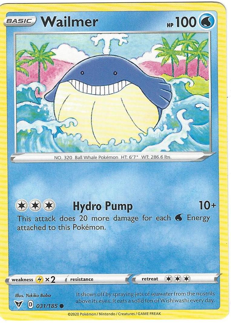 Wailmer 031/185 Pokemon Card Single