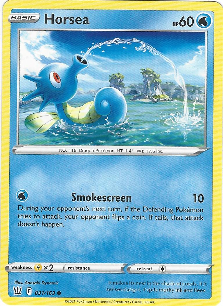 Horsea 031/163 Pokemon Card Single
