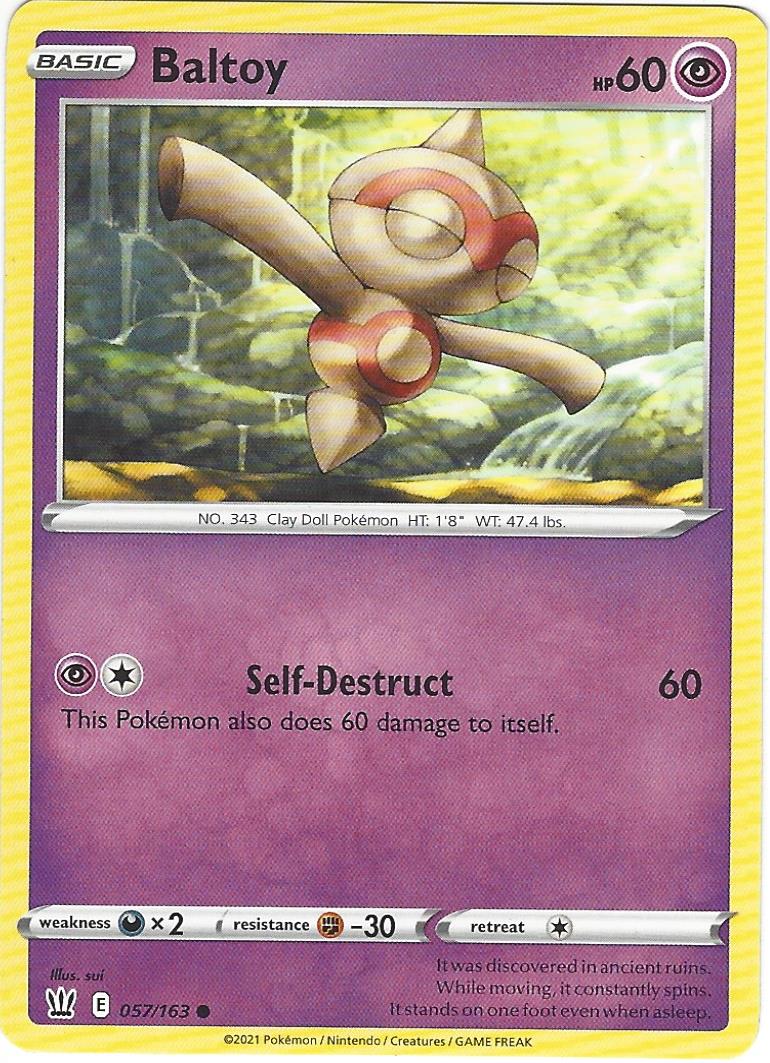 Baltoy 057/163 Pokemon Card Single